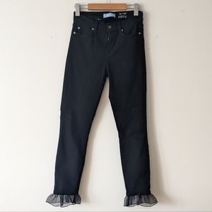 Black 7 for all mankind organza ruffle jegging